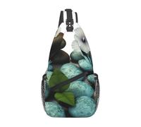 BWLHJKE Cobblestone Sac de poitrine à bandoulière en diagonale pour homme et femme Motif fleurs zen Noir Taille unique, Noir , Taille unique, Sacs à dos Sling