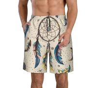 BWLHJKE Dream Catcher and Moon Short de bain pour homme à séchage rapide avec poches et cordon de serrage, Blanc, XXL