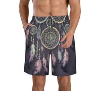 BWLHJKE Dream Catcher Short de bain pour homme à séchage rapide avec poches et cordon de serrage, blanc, X-Large