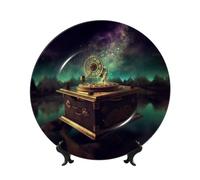 BWLHJKE Dream Music Box Assiette décorative en porcelaine anglaise avec image - Assiettes à dîner personnalisées en porcelaine avec présentoir - Assiette décorative en céramique pour décoration murale