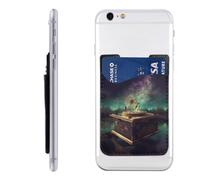 BWLHJKE Dream Music Box Portefeuille pour téléphone - Porte-cartes de crédit adhésif pour l'arrière de l'étui de téléphone, pochette en cuir pour carte d'identité - Poche pour téléphone à coller