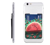 BWLHJKE Dream Watermelon Portefeuille pour téléphone - Porte-cartes de crédit adhésif pour l'arrière de l'étui de téléphone, pochette en cuir pour carte d'identité, poche à coller, excellent rangement
