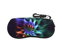 BWLHJKE Étui à lunettes à motif floral abstrait avec fermeture éclair et coque rigide pour lunettes de soleil - Étui portable de voyage avec crochet