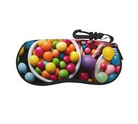 BWLHJKE Étui à lunettes coloré avec fermeture éclair et coque rigide pour lunettes de soleil - Étui portable de voyage avec crochet