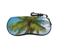 BWLHJKE Étui à lunettes de plage en forme de palmier avec fermeture éclair rigide et crochet