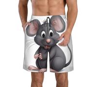 BWLHJKE Grey Rat Short de bain pour homme à séchage rapide avec poches et cordon de serrage