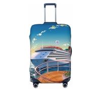 BWLHJKE Housse de bagage de voyage pour valise, approuvée par la TSA, lavable, élastique, housse de valise de croisière en mer, housse de bagage anti-rayures pour bagages de 55,9 à 61 cm, Noir , M