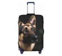 BWLHJKE Housse de bagage de voyage pour valise, approuvée par la TSA, lavable, élastique, housse de valise de berger allemand, anti-rayures, housse de bagage pour bagages de 55,9 à 61 cm, Noir , M