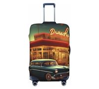 BWLHJKE Housse de bagage de voyage pour valise, approuvée par la TSA, lavable, élastique, housse de valise, anti-rayures, convient aux valises de 55,9 à 61 cm, Noir , L