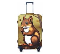 BWLHJKE Housse de bagage de voyage pour valise, approuvée par la TSA, lavable, élastique, housse de valise d'écureuil mangeur de noix, housse de bagage anti-rayures pour bagages de 55,9 à 61 cm, Noir