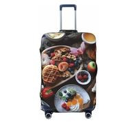 BWLHJKE Housse de bagage de voyage pour valise, approuvée TSA, lavable, élastique, belle housse de valise de petit déjeuner, housse de bagage anti-rayures pour bagages de 55,9 à 61 cm, Noir , XL