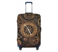 BWLHJKE Housse de bagage de voyage pour valise, approuvée TSA, lavable, élastique, housse de valise à engrenages steampunk, housse anti-rayures pour bagages de 55,9 à 61 cm, Noir , L