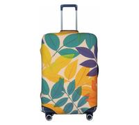 BWLHJKE Housse de bagage de voyage pour valise, approuvée TSA, lavable, élastique, housse de valise à feuilles multicolores anti-rayures pour bagages de 55,9 à 61 cm, Noir , XL