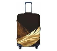 BWLHJKE Housse de bagage de voyage pour valise, approuvée TSA, lavable, élastique, housse de valise à plumes dorées, housse de bagage anti-rayures pour bagages de 55,9 à 61 cm, Noir , L