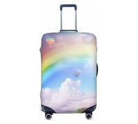 BWLHJKE Housse de bagage de voyage pour valise, approuvée TSA, lavable, élastique, housse de valise arc-en-ciel rêveuse anti-rayures pour bagages de 55,9 à 61 cm, Noir , L