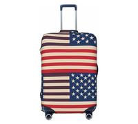 BWLHJKE Housse de bagage de voyage pour valise, approuvée TSA, lavable, élastique, housse de valise avec drapeaux américains, housse de bagage anti-rayures pour bagages de 55,9 à 61 cm, Noir , S