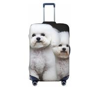 BWLHJKE Housse de bagage de voyage pour valise, approuvée TSA, lavable, élastique, housse de valise bichon frisé, housse de bagage anti-rayures pour bagages de 55,9 à 61 cm, Noir , XL