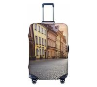 BWLHJKE Housse de bagage de voyage pour valise, approuvée TSA, lavable, élastique, housse de valise de centre historique de la Pologne, housse de bagage anti-rayures pour bagages de 55,9 à 61 cm, Noir