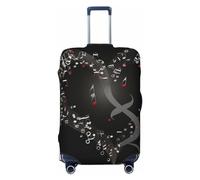 BWLHJKE Housse de bagage de voyage pour valise, approuvée TSA, lavable, élastique, housse de valise en forme de cœur avec note de musique, housse de bagage anti-rayures pour bagages de 55,9 à 61 cm,