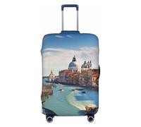 BWLHJKE Housse de bagage de voyage pour valise, approuvée TSA, lavable, élastique, housse de valise Grand Canal en Italie, housse de bagage anti-rayures pour bagages de 55,9 à 61 cm, Noir , M
