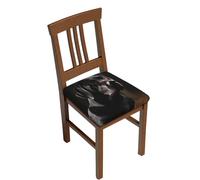 BWLHJKE Lot de 6 housses de tabouret de bar carrées en velours doux avec bande élastique - Housses amovibles et lavables pour tabouret de bar labrador noir