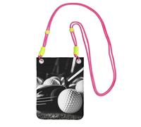 BWLHJKE Mini sac à bandoulière de golf noir et blanc pour téléphone portable, sac à main imperméable pour téléphone portable, petit sac à bandoulière avec sangle réglable, pochette de voyage pour