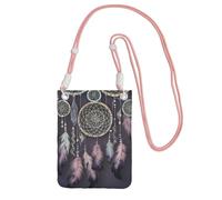 BWLHJKE Mini sac à bandoulière étanche avec sangle réglable pour téléphone portable, motif attrape-rêves pour femme et homme, rose, taille unique