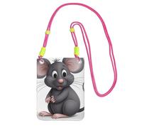 BWLHJKE Mini sac à bandoulière imperméable pour téléphone portable et femme - Motif rat gris - Fuchusia, taille unique