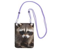 BWLHJKE Petit sac à bandoulière imperméable pour téléphone portable et femme avec sangle réglable - Motif raton laveur