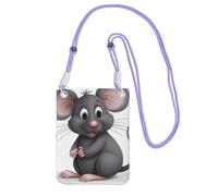 BWLHJKE Petit sac à bandoulière pour téléphone portable et femme - Motif rat gris - Imperméable - Violet - Taille unique