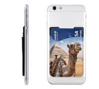 BWLHJKE Pyramid Camel - Portefeuille pour téléphone - Porte-cartes de crédit adhésif pour l'arrière de l'étui de téléphone, pochette en cuir pour carte d'identité, excellent rangement compatible avec
