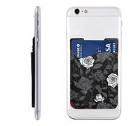 BWLHJKE Rose Gothic Portefeuille pour téléphone - Porte-cartes de crédit adhésif pour l'arrière de l'étui de téléphone, pochette en cuir pour carte d'identité, poche à coller, excellent rangement