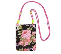 BWLHJKE Sac à bandoulière rose pour téléphone portable et homme - Mini sac à main étanche pour téléphone portable - Petit sac à bandoulière avec sangle réglable - Pochette de voyage pour téléphone
