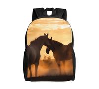 BWLHJKE Sac à dos de voyage pour femme et homme - Motif chevaux amoureux - Grand sac à dos étanche et décontracté