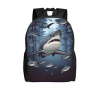 BWLHJKE Sac à dos de voyage pour femme et homme - Motif requins amusants - Grand sac à dos étanche et décontracté
