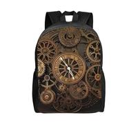 BWLHJKE Sac à dos de voyage pour femme et homme - Style steampunk - Horloge - Sac à dos pour ordinateur portable - Grand sac à dos étanche et décontracté