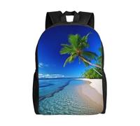 BWLHJKE Sac à dos de voyage pour homme et femme Bleu mer cocotier Sac à dos pour ordinateur portable Grand sac à dos étanche décontracté