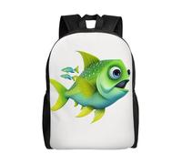 BWLHJKE Sac à dos de voyage pour homme et femme - Motif poisson vert - Grand sac à dos étanche et décontracté