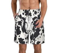 BWLHJKE Short de bain noir et blanc pour homme à séchage rapide avec poches et cordon de serrage, blanc, XX-Large