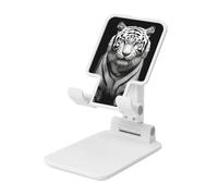 BWLHJKE Support de téléphone portable rotatif à 360°, entièrement réglable, pliable, station d'accueil pour téléphone portable, noir et blanc, motif tigre noir et blanc, pour bureau, tablette