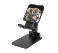 BWLHJKE Support de téléphone portable rotatif à 360°, entièrement réglable, pliable, station d'accueil, support de téléphone portable, motif tigre allongé sur rock, pour bureau, tablette, compatible