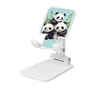 BWLHJKE Support de téléphone portable rotatif à 360°, entièrement réglable, pliable, support de téléphone portable, motif pandas mignons pour bureau, tablette, compatible avec les coques épaisses