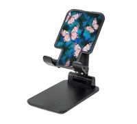 BWLHJKE Support de téléphone portable rotatif à 360°, entièrement réglable, pliable, support de téléphone portable, motif papillons mignons pour bureau, tablette, compatible avec les coques épaisses