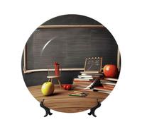 BWLHJKE Tableau noir en porcelaine anglaise avec image - Assiettes à dîner personnalisées en porcelaine avec support de présentation - Assiette décorative en céramique pour décoration murale - 20,3 cm