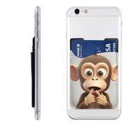 BWLHJKE The Silent Monkey - Portefeuille pour téléphone - Porte-cartes de crédit adhésif pour l'arrière de l'étui de téléphone, pochette en cuir pour carte d'identité, excellent rangement compatible