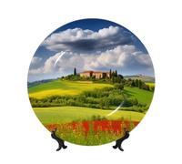 BWLHJKE Tuscany Spring Assiette décorative en porcelaine anglaise avec image personnalisée avec support de présentation, assiette décorative en céramique pour décoration murale 20,3 cm