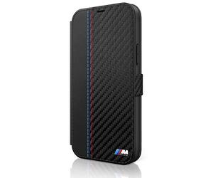 BWM Black, M Collection,Book Case PU Leather Carbon Contrast, iPhone 12 Mini