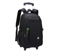 BWOFJGWH Rolling Backpack Portable Trolley Sac à Dos à roulettes Ordinateur Nylon Résistant à l'eau Multiples Compartiments Convient Aux Hommes Adultes Affaire, Vert 2 Petites Roues