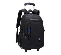BWOFJGWH Rolling Backpack Portable Trolley Sac à Dos à roulettes Ordinateur Nylon Résistant à l'eau Multiples Compartiments Convient Aux Hommes Adultes Affaire, Bleu 2 Petites Roues