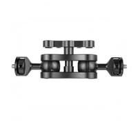 BWOFJGWH Support Camera Support Stand Support Fixation Articulée Double Rotule Construction Aluminium Adapté à la Photographie Installation de Dispositifs Électroniques, Noir, Petite Main Noire